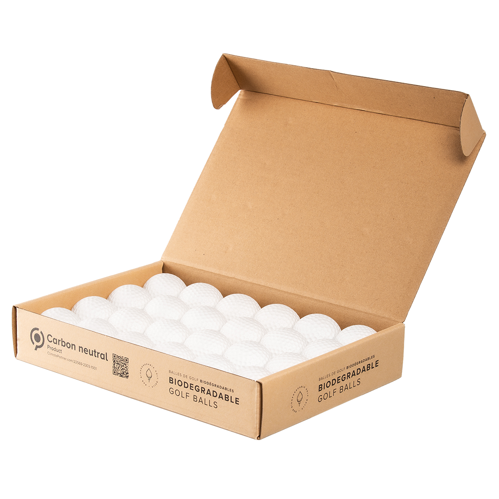 Pack of 24 water dissolving golf balls for water driving ranges.