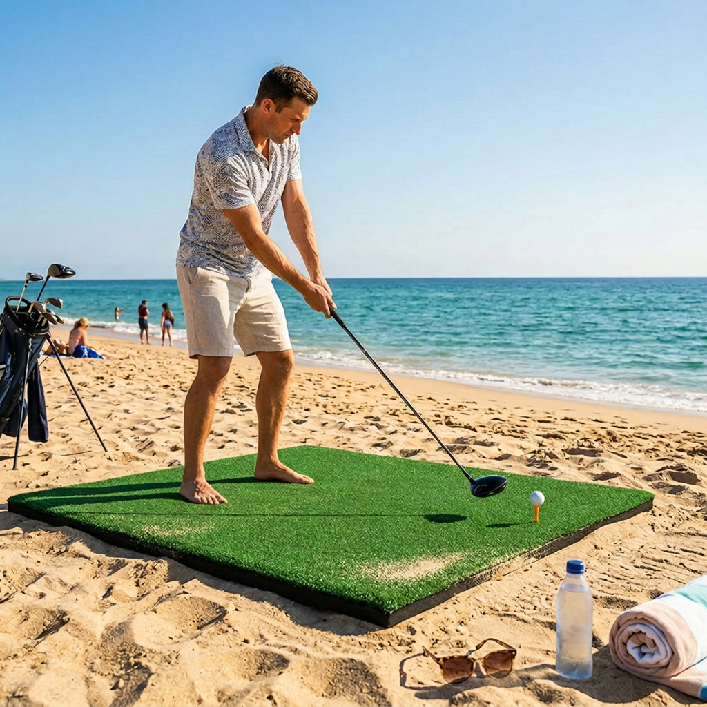 Golf Practice Mat - 5' x 4' (Large Mat with Thick Base)